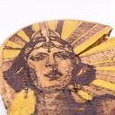 Golden Woman - obraz ręcznie wypalany na drewnie Art Deco, 15x15 cm