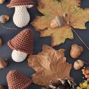 Zestaw trzech szydełkowych grzybków - brązowa jesień w wersji handmade