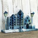 Dekoracja z drewna, ręcznie malowana - domki Zimowe Spichrze