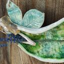 Ceramiczny aniołek z lawendą - wisząca dekoracja handmade