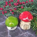 Ceramiczne domki, grzybki