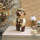 Dziadek Mops - retro figurka kolekcjonerska handmade z gliny polimerowej