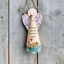 Anioł ceramiczny - dobry domu (duży)