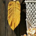Kwietnik makrama z piórkiem (mkr20) - boho dekoracja na doniczkę
