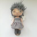 Aniołek tekstylny na ścianę - ręcznie szyty i malowany (ok. 25 cm)