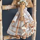 Pani Słonikowa w stylu rustykalnym - dekoracja handmade 33 cm
