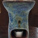 Ceramiczny kominek do aromaterapii - niebieskości i miedź