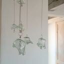 Szklany mobil dekoracyjny do wnętrza - ręcznie robione dzwoneczki