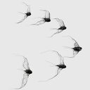 Instalacja z metalu nr VI - ptaki w kluczu (6 sztuk)