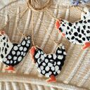 Ceramiczne kurki w kropki - ozdoby ceramiczne