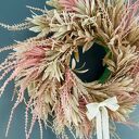 Wianek na drzwi w stylu Pudrowe Boho - róż i beż 40 cm