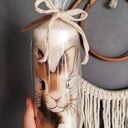 Świeca dekoracyjna 18 cm zając na Wielkanoc i wiosnę (handmade)