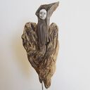 Rzeźba dekoracja ze starego drewna abstrakcja postać figurka /5/