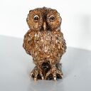 Sowa ceramiczna do książek - ręcznie wykonana figurka w ciepłych brązach