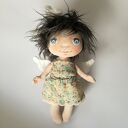 ANIOŁEK dekoracja ścienna - figurka tekstylna ręcznie szyta i malowana