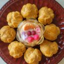 Świeca sojowa handmade - deser z owocami