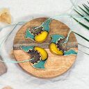 Ozdoby wiszące ptaszki z ornamentem - dekoracja ceramiczna