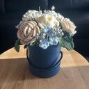 Elegancki Flowerbox Szydełkowy - Wieczne Róże Premium - Prezent / Dzień