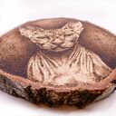 KOT SFINKS - PIROGRAFIA (17X21 CM) OBRAZ WYPALANY NA DREWNIE, dla miłośnika kotów, portret premium