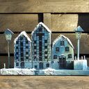 Dekoracja z drewna, ręcznie malowana - domki Zimowe Spichrze