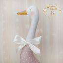 Różowa gąska dekoracyjna Tilda - ręcznie szyta przytulanka 28 cm