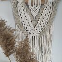 Makrama na ścianę BOHO ecru i cappuccino