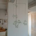 Szklany mobil dekoracyjny do wnętrza - ręcznie robione dzwoneczki