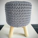 Pokrowiec na stołek ze sznurka bawełnianego handmade szydełko