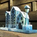 Dekoracja z drewna, ręcznie malowana - domki Zimowe Spichrze