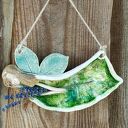 Ceramiczny aniołek z lawendą - wisząca dekoracja handmade