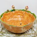 Wyjątkowa donica z ceramiki domki handmade