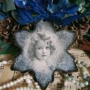 Ozdobna zawieszka w stylu vintage decoupage shabby chic