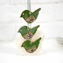 Ceramiczne ptaszki leśne z szyszką