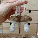 Szydełkowe grzybki - zawieszki