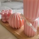 Zestaw upominkowy świec sojowych handmade na tacy z drewna