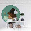 Mural DOTS Młodzieniec z ważką - okrągła dekoracja ścienna
