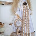 Anioł stróż w stylu rustykalnym - ręcznie uszyty