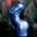 Rzeźba z gipsu - niebieska kobieta 8,5 cm handmade