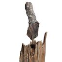 Abstrakcyjna rzeźba ze starego drewna i gipsu - postać /8/ w stylu wabi-sabi