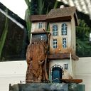 Drewniany domek, dekoracja ręcznie malowana - Stary Pensjonat