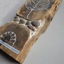 Drzewo zmian - liść - obraz na starej desce