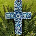 Krzyżyk koronkowy ceramiczny