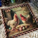 Dekoracyjny obrazek decoupage w stylu farmhouse