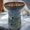 Ceramiczny kominek do aromaterapii - niebieskości i miedź