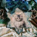 Dekoracyjna zawieszka Magiczne Kotki decoupage vintage shabby chic
