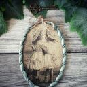 Dekoracyjny medalion zawieszka w stylu shabby chic