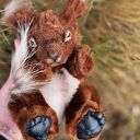 Lusia - ręcznie szyta wiewiórka, artystyczne rękodzieło OOAK