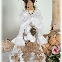Zającówna w stylu vintage - ręcznie szyta dekoracja 30 cm