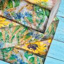 Drewniane pudełko na chusteczki Shabby Chic ze słonecznikami - prezent dla niej
