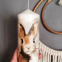 Świeca dekoracyjna 18 cm zając na Wielkanoc i wiosnę (handmade)
